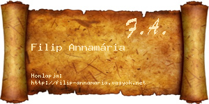 Filip Annamária névjegykártya